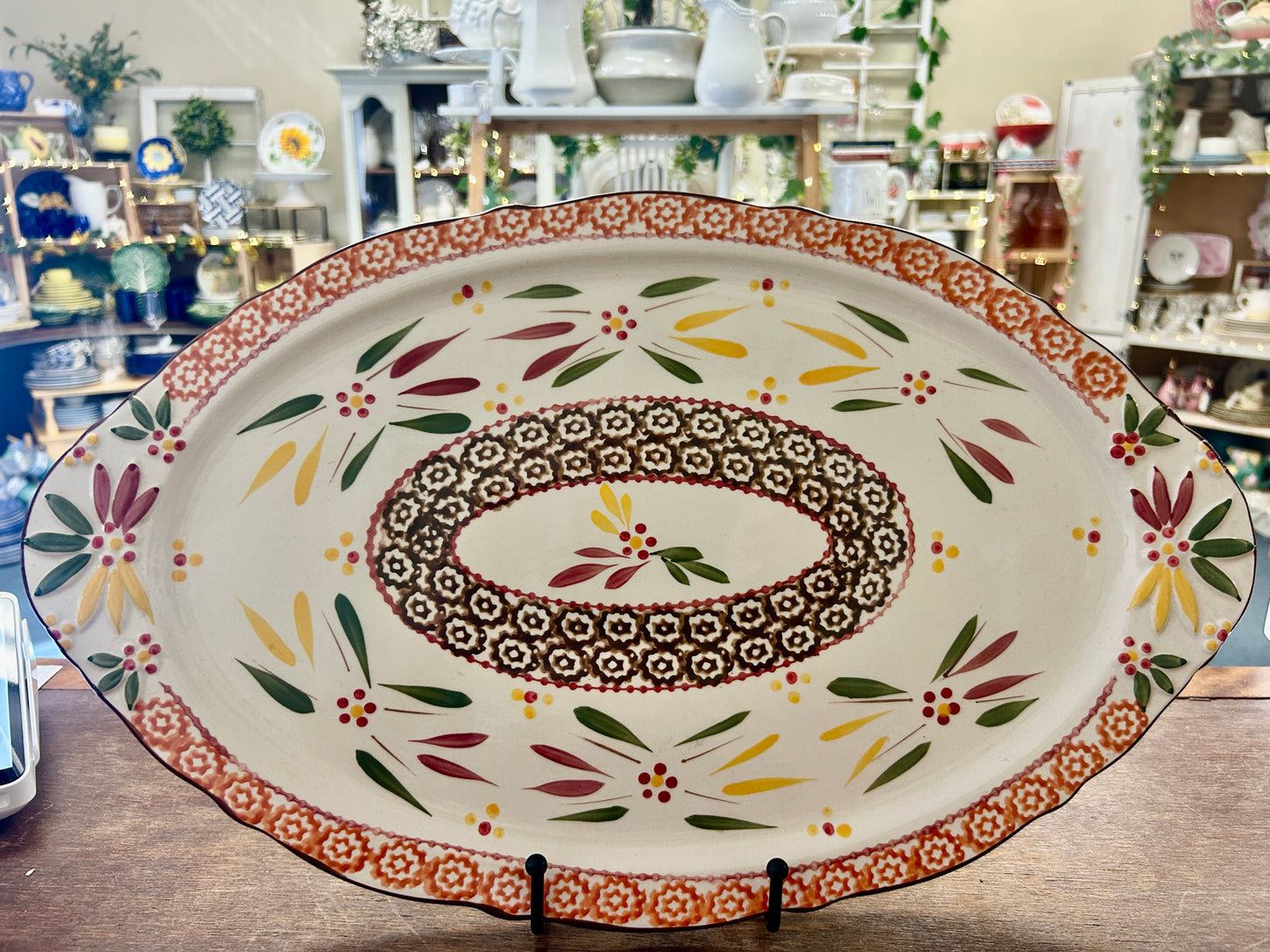 Multicolor Temptations Fallfetti Oval Platter, 19"