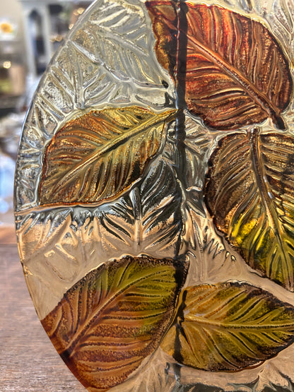 Multicolor Pier One Leaf Glass Plate, 8 3/4"