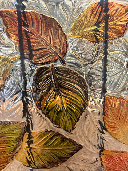 Multicolor Pier One Leaf Glass Plate, 8 3/4"