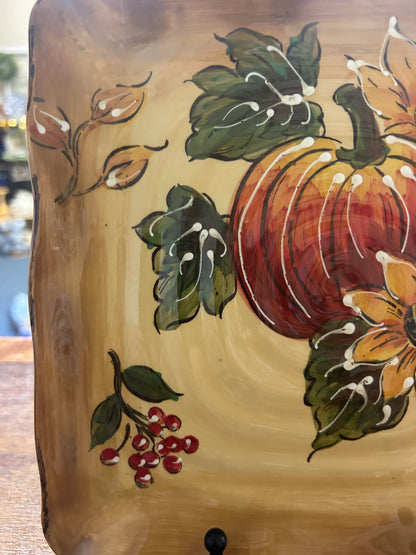 Multicolor Maxcera Square Pumpkin Plate, 9"