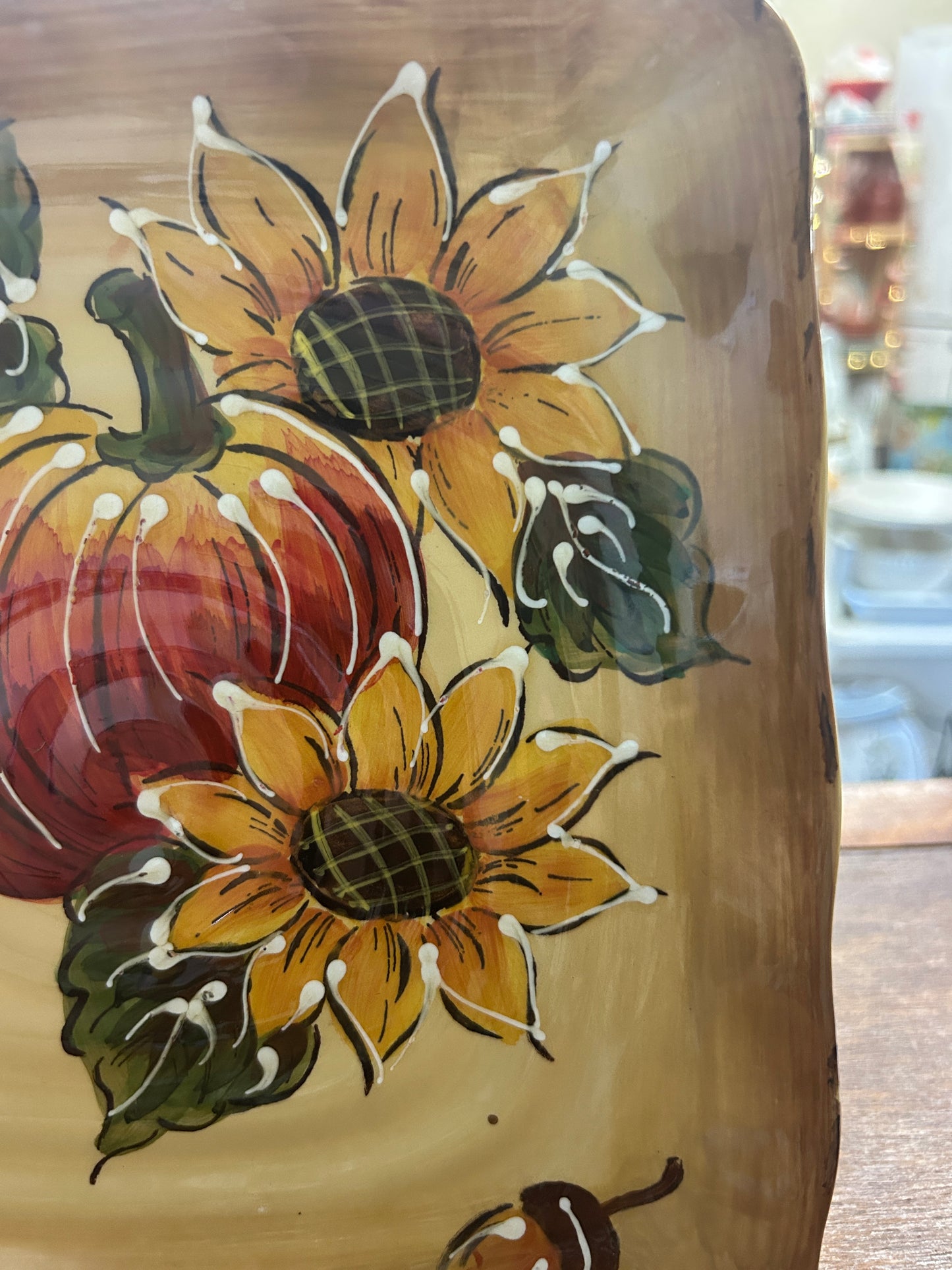 Multicolor Maxcera Square Pumpkin Plate, 9"