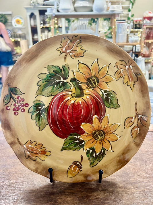 Multicolor Maxcera Pumpkin Plate Scallop Edge, 10 3/4