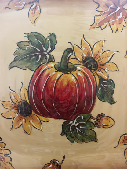 Multicolor Maxcera Pumpkin Square Platter, 11"