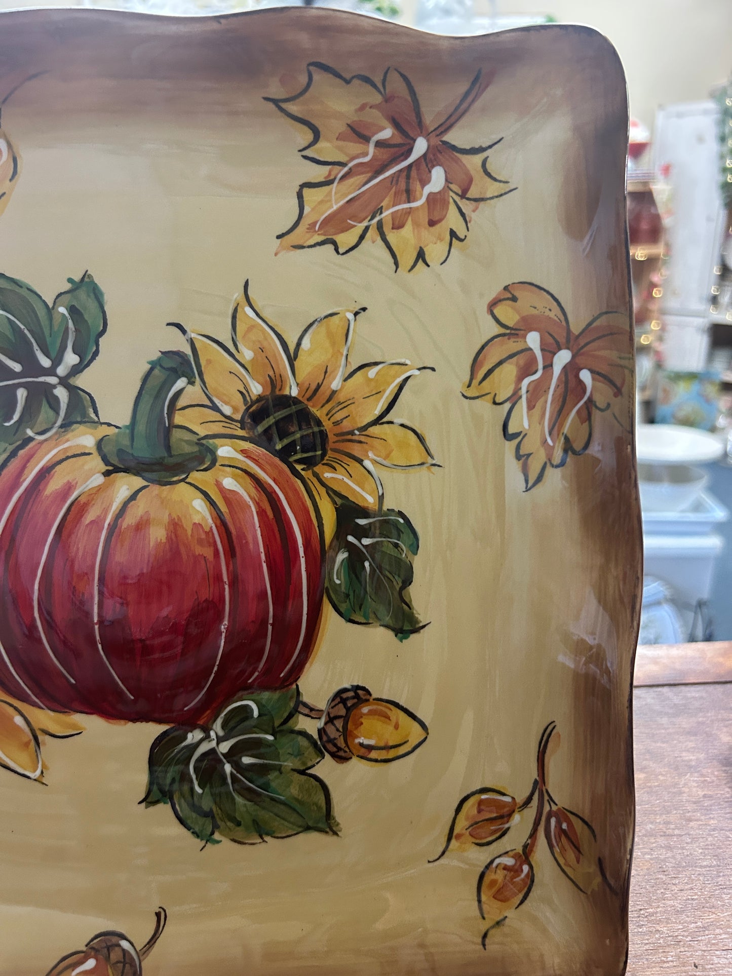 Multicolor Maxcera Pumpkin Square Platter, 11"