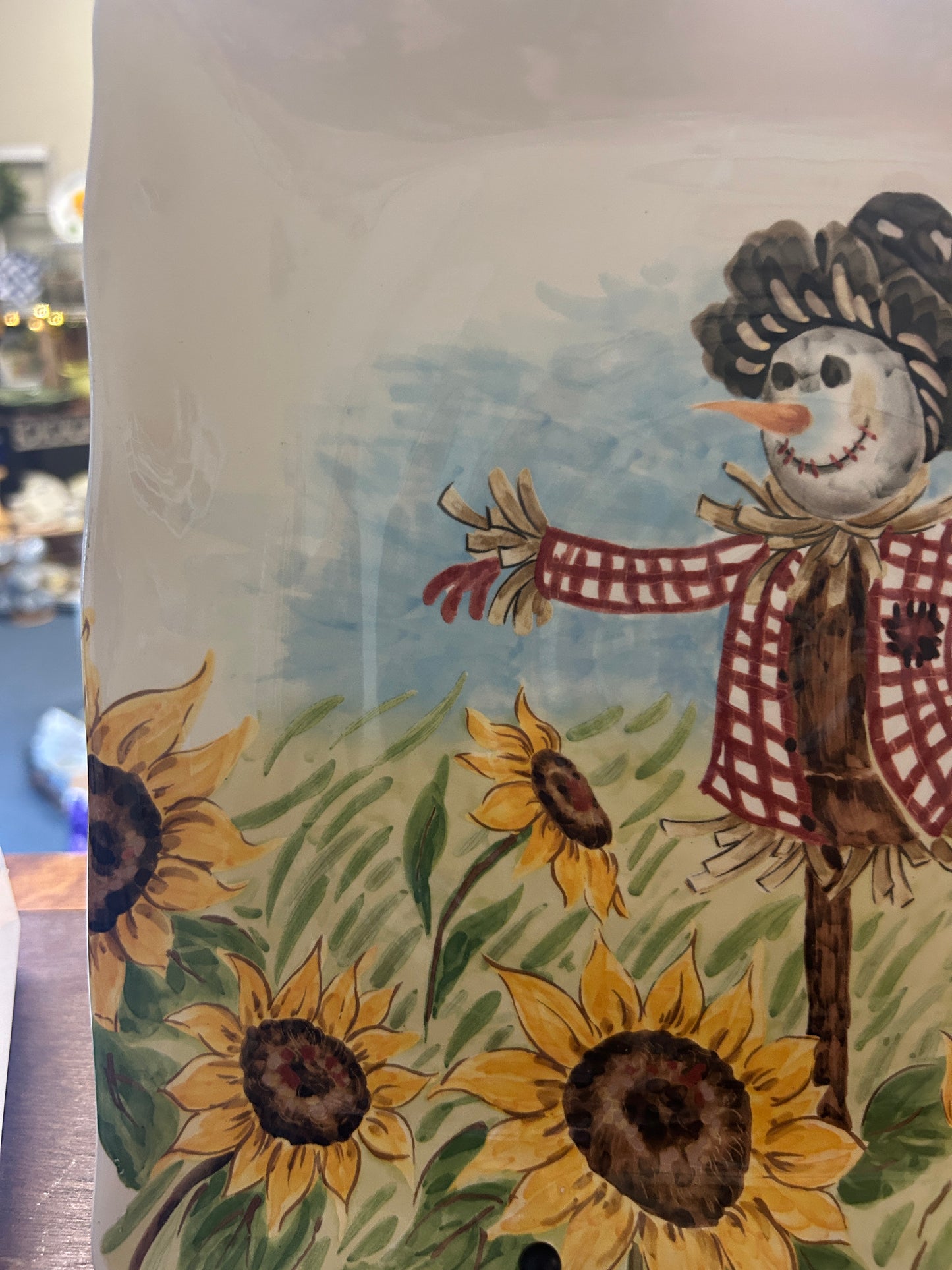 Multicolor Maxcera Scarecrow Square Platter, 11"