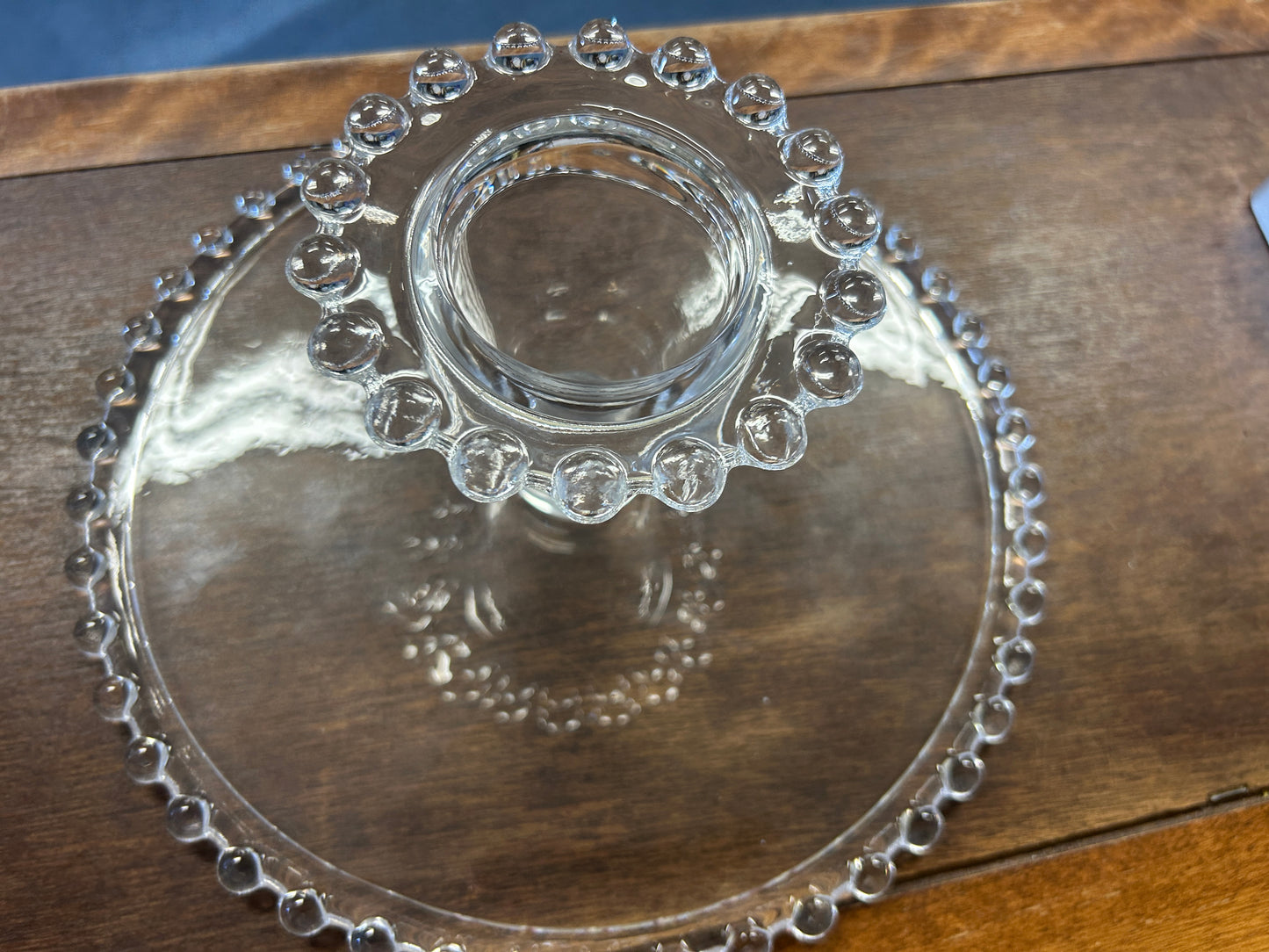 Clear Imperial Glass Co Candlewick Cake Stand, 11"