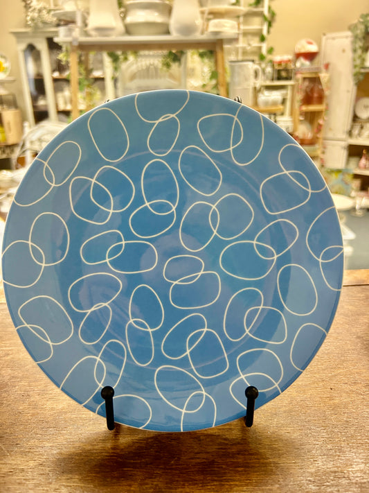 Crate & Barrel Blue Circle Monno Plate, 8 1/2"