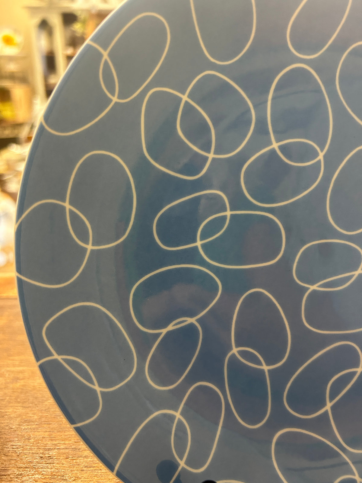 Crate & Barrel Blue Circle Monno Plate, 8 1/2"