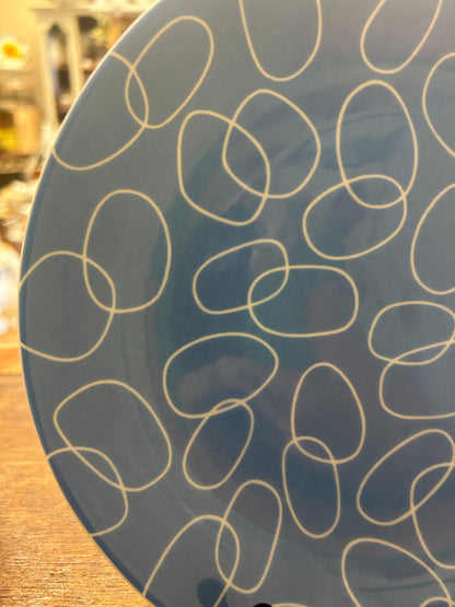 Crate & Barrel Blue Circle Monno Plate, 8 1/2"