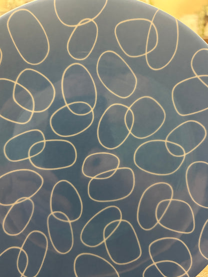 Crate & Barrel Blue Circle Monno Plate, 8 1/2"