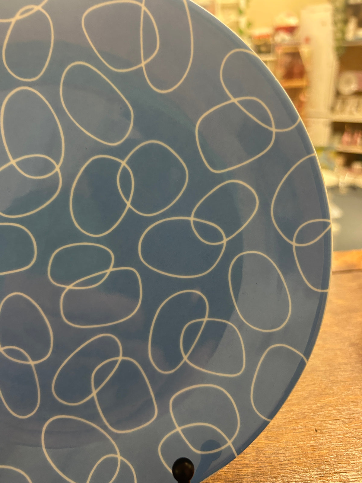 Crate & Barrel Blue Circle Monno Plate, 8 1/2"