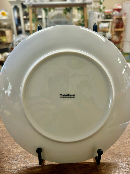 Crate & Barrel Blue Circle Monno Plate, 8 1/2"