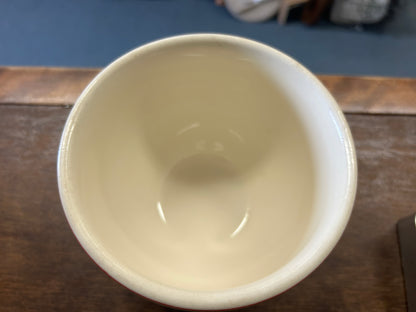 Orange & White Universal Potteries Vintage Cattail Bowl, 5"