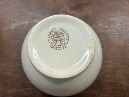 Orange & White Universal Potteries Vintage Cattail Bowl, 5"