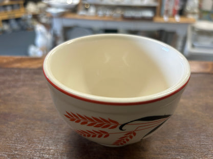 Orange & White Universal Potteries Vintage Cattail Bowl, 4 1/4"