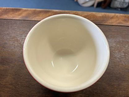Orange & White Universal Potteries Vintage Cattail Bowl, 4 1/4"
