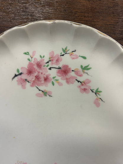 Pink & White W S George Peach Blossom Bolero Plate, 7 1/4"