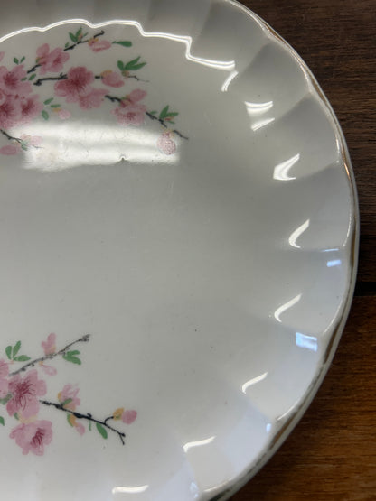 Pink & White W S George Peach Blossom Bolero Plate, 7 1/4"