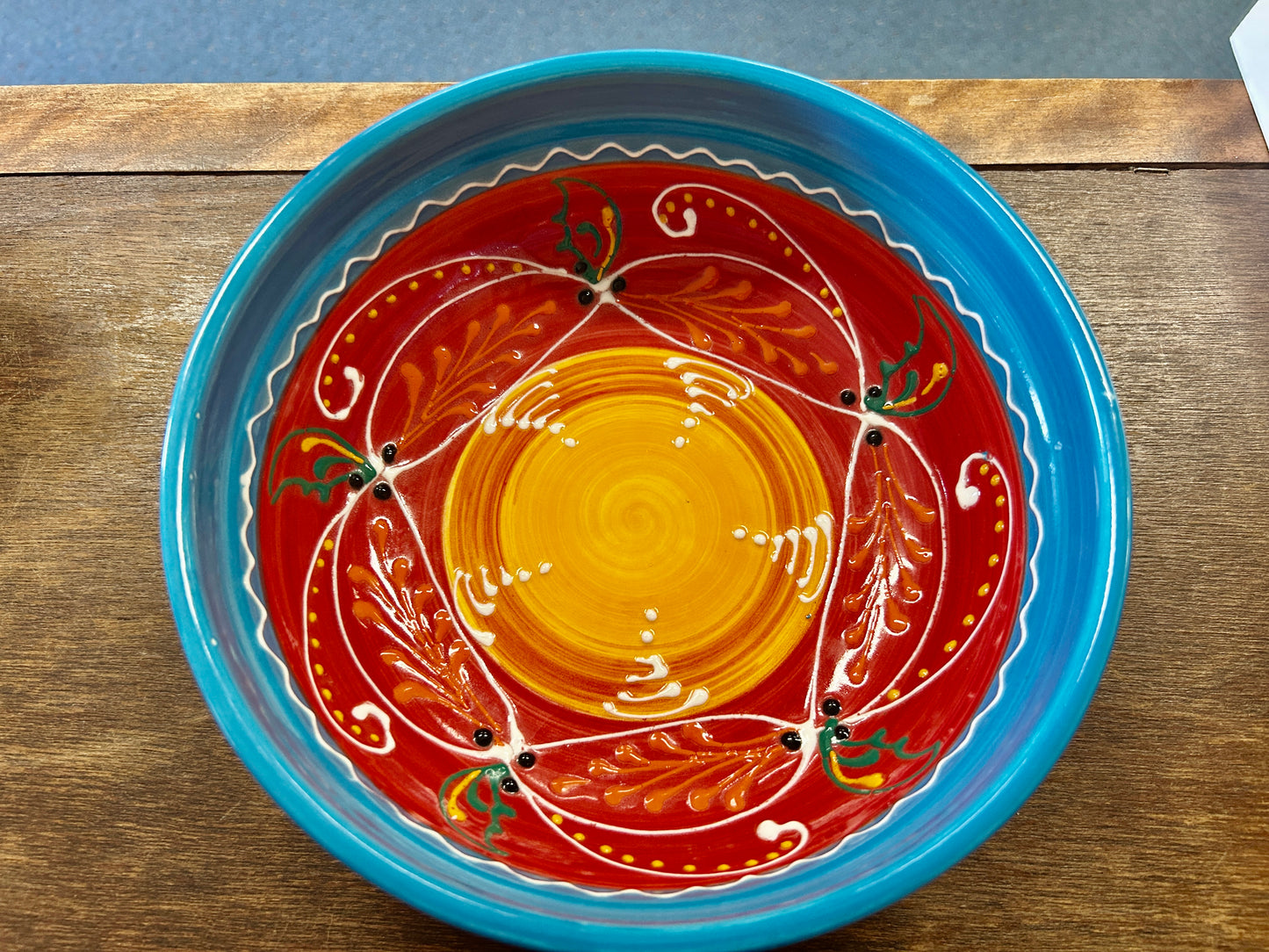 Multicolor El Poyeton Serving Bowl Spain, 8 1/2"