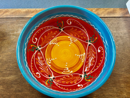 Multicolor El Poyeton Serving Bowl Spain, 8 1/2"