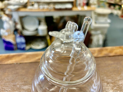 Two's Company Clear Honey Container w/ Stick, 5 1/2"
