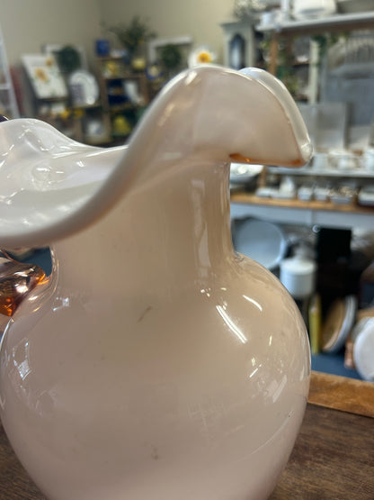 Peach Ruffle Pitcher, 9"
