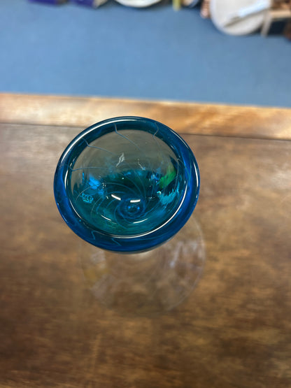 Blue Bombay Sapphire Swirl Martini Glass, 7"