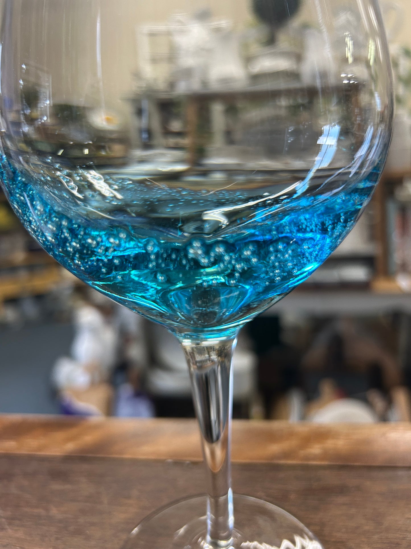 Blue Pier 1 Aqua Bubble Wine Glasses 2, 8 1/2"
