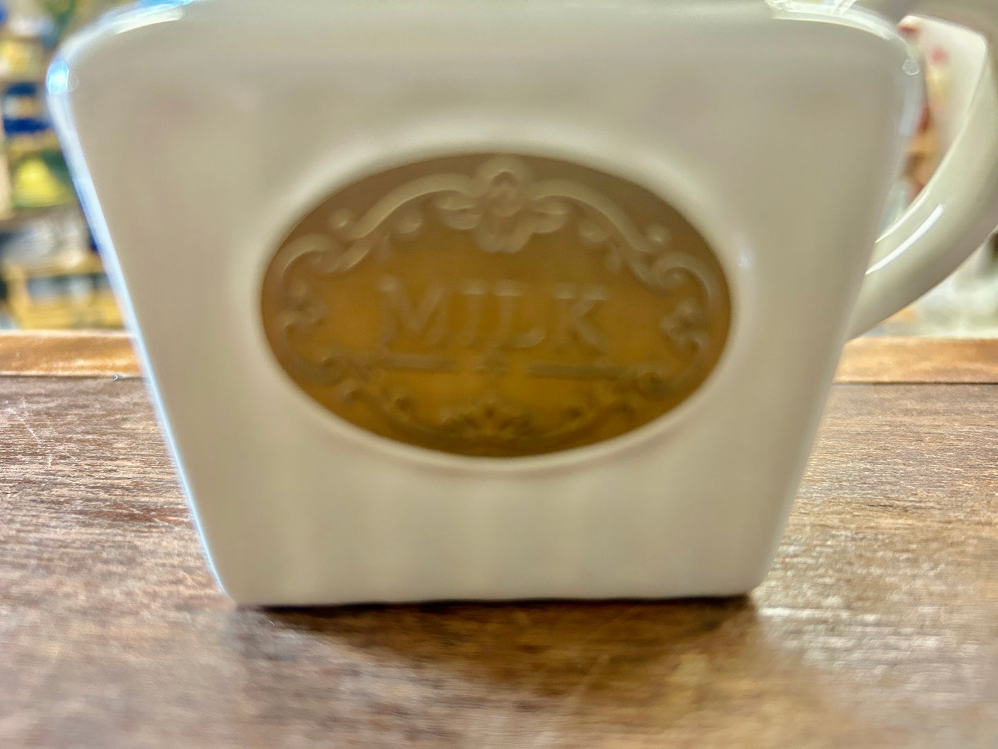 White THL Square Creamer, 3 1/4"