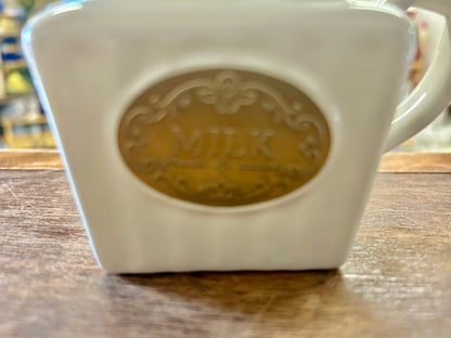 White THL Square Creamer, 3 1/4"