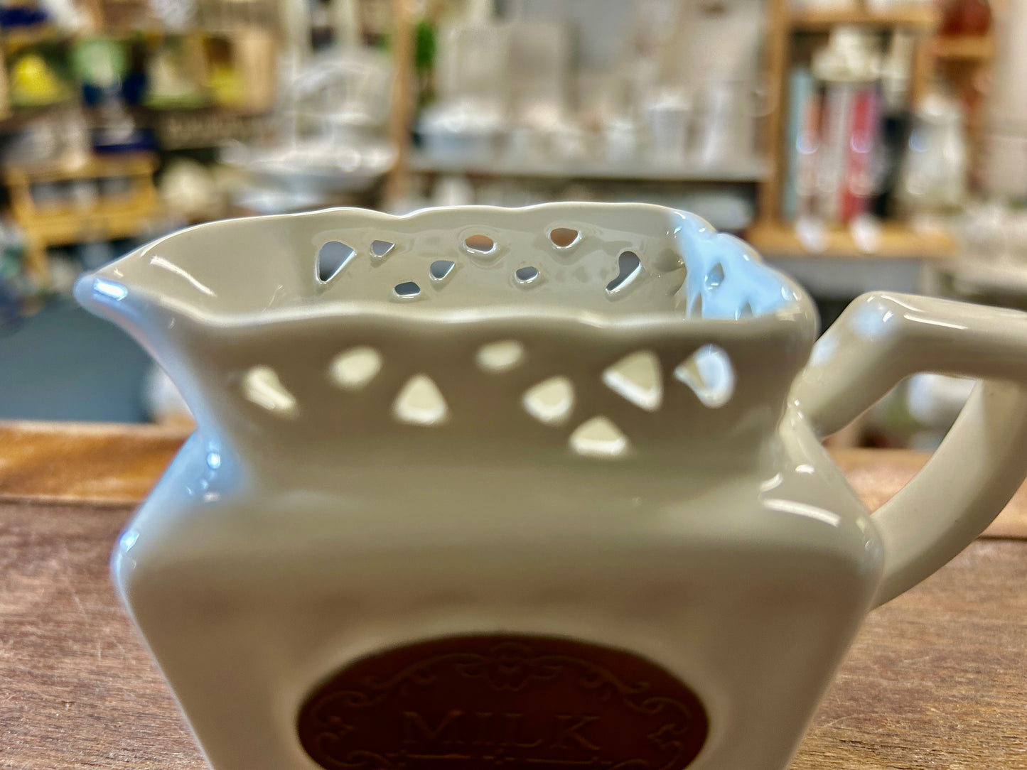 White THL Square Creamer, 3 1/4"