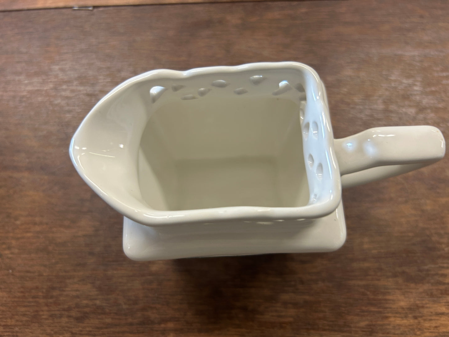 White THL Square Creamer, 3 1/4"