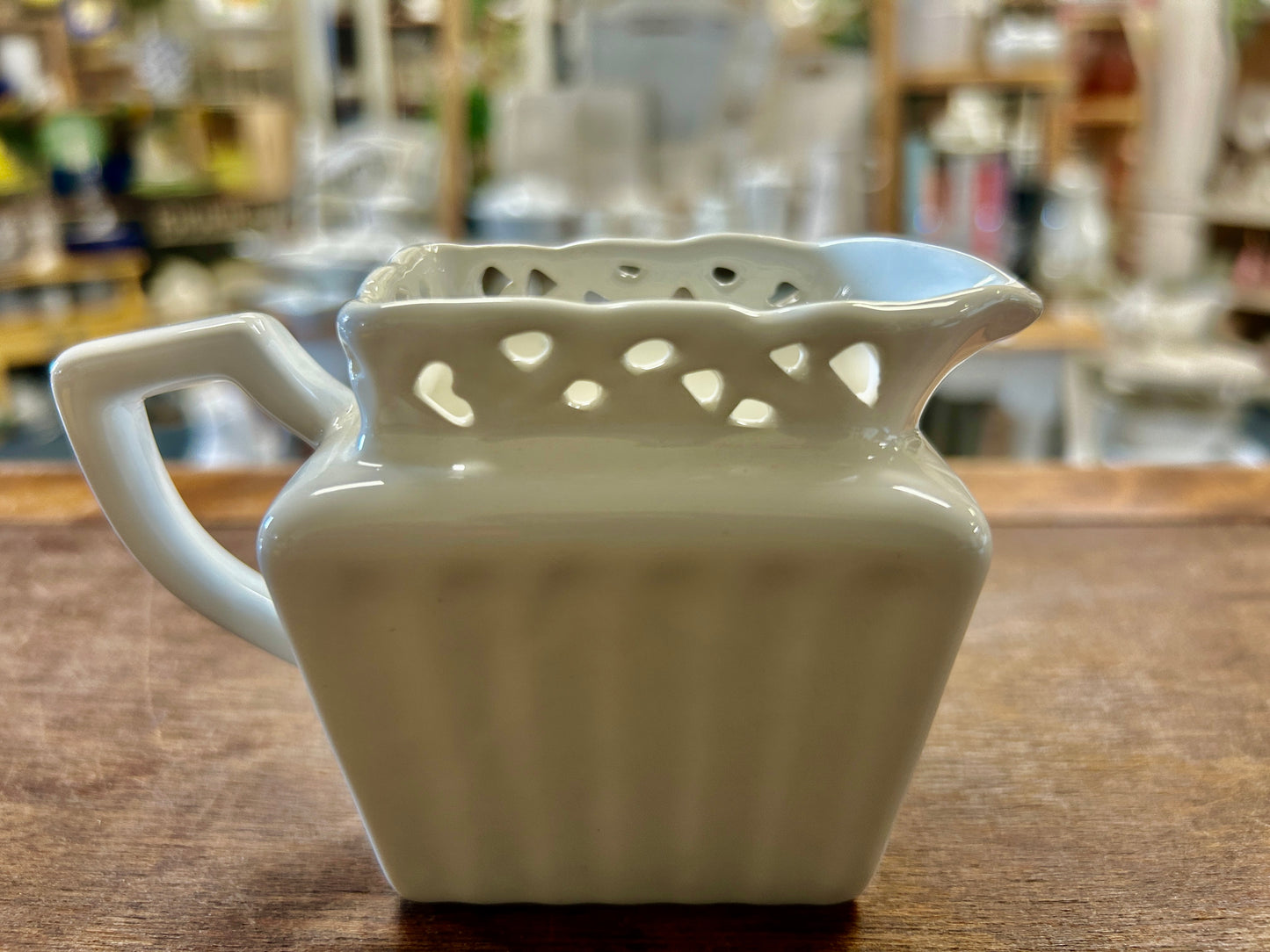 White THL Square Creamer, 3 1/4"