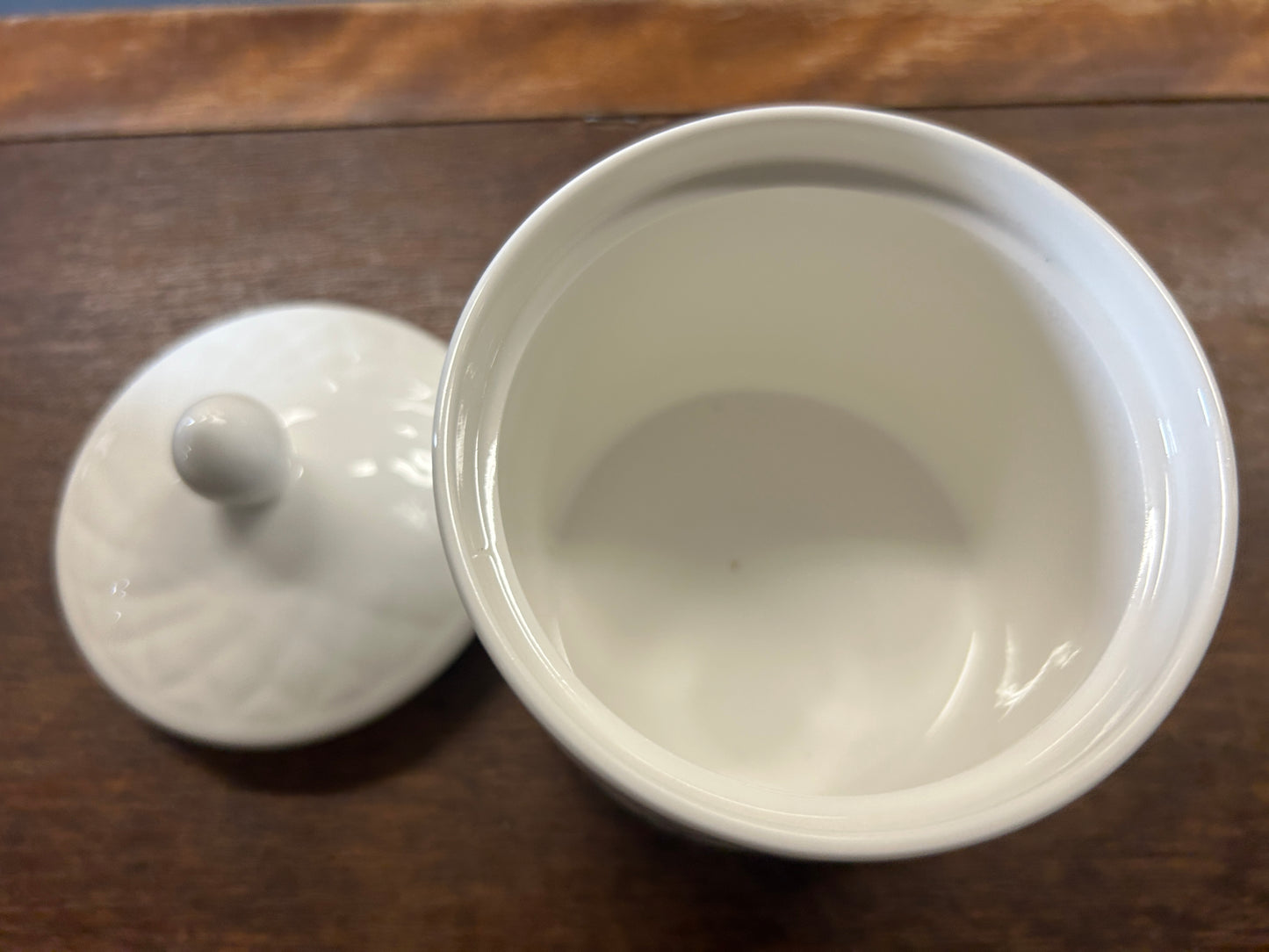 White Gibson Diamond Quilt Sugar Bowl, 4 3/4"