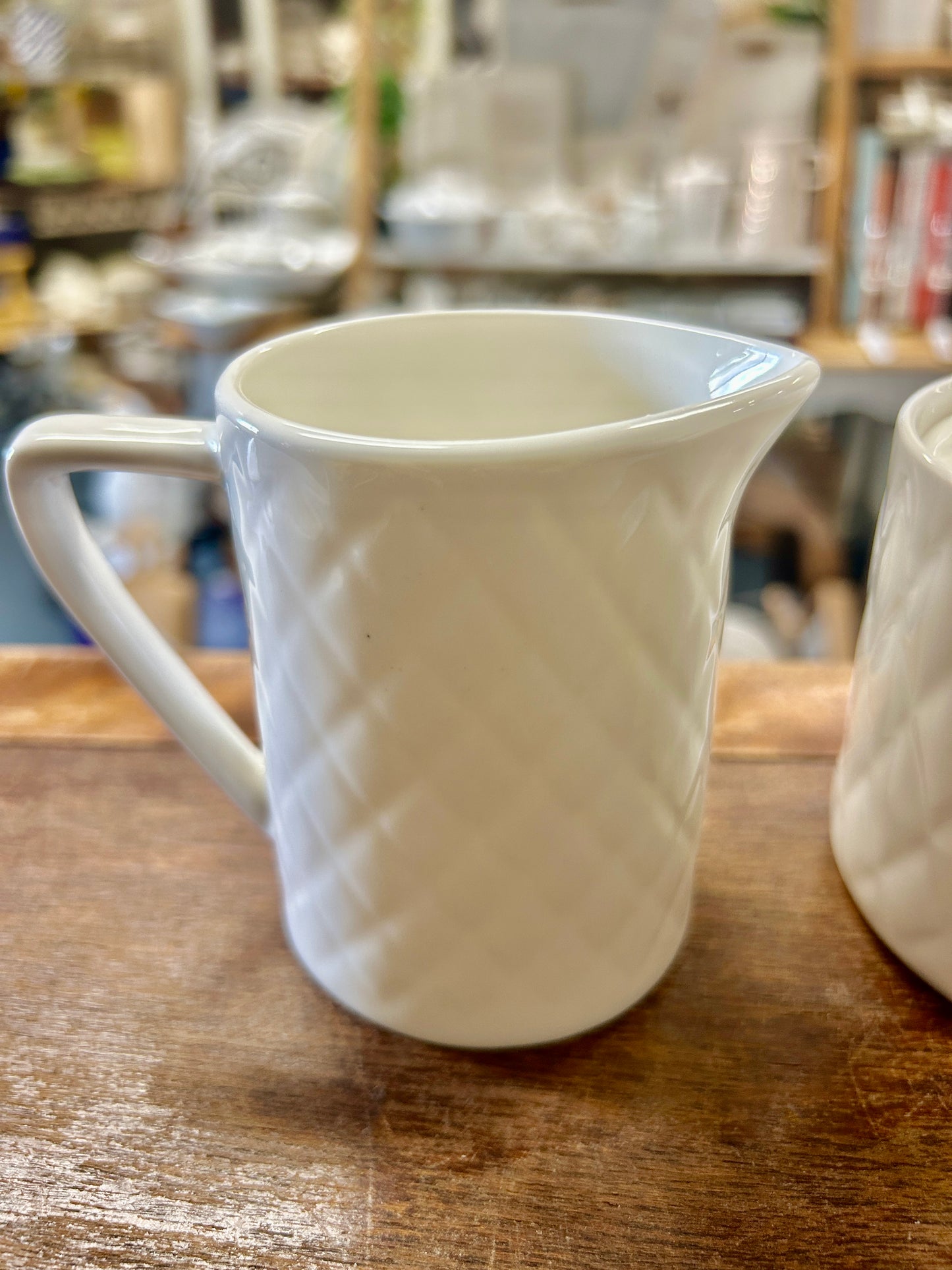 White Gibson Diamond Quilt Sugar Bowl, 4 3/4"