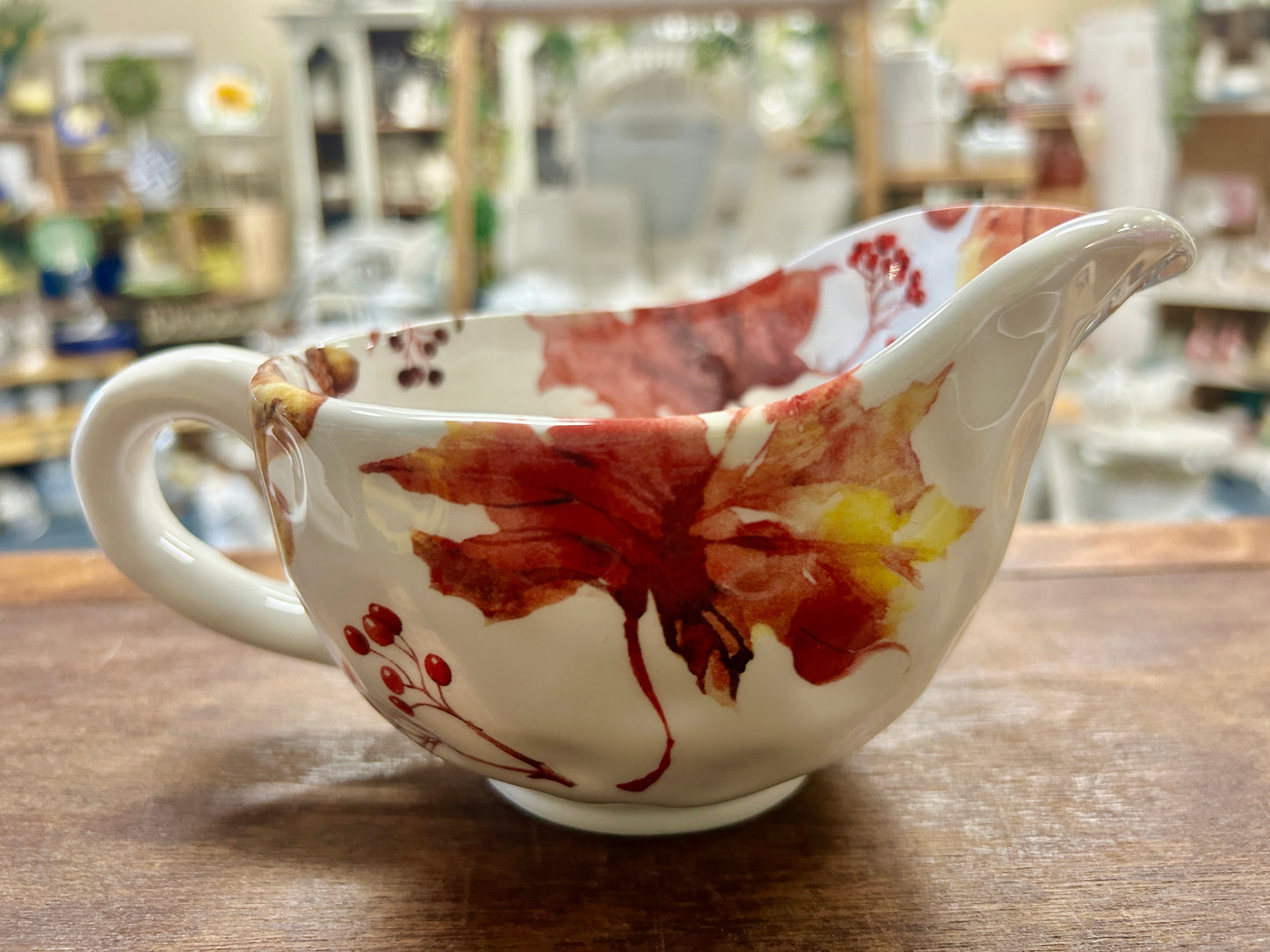 Multicolor  Autumn Gravy Boat, 8"