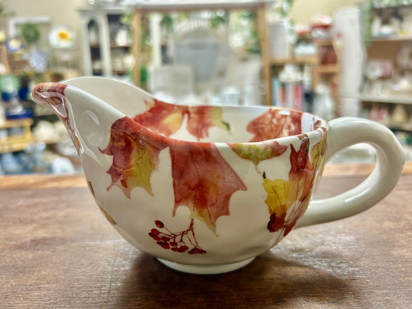 Multicolor  Autumn Gravy Boat, 8"