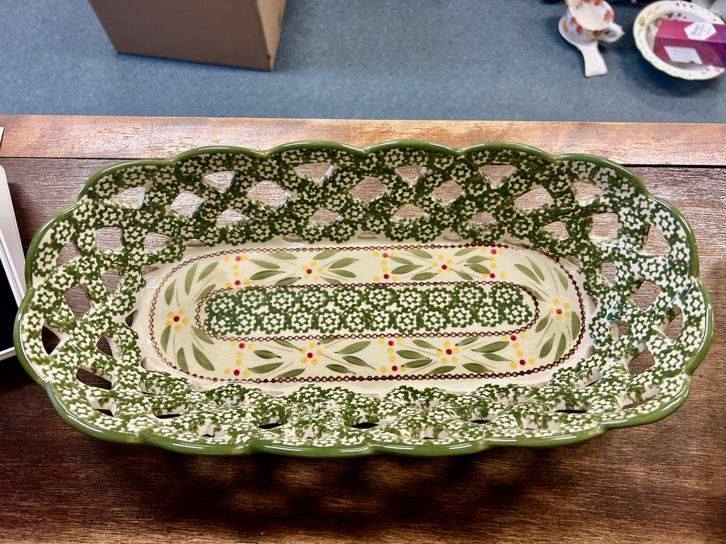 Green Temptations Old World Basket, 14 1/2"