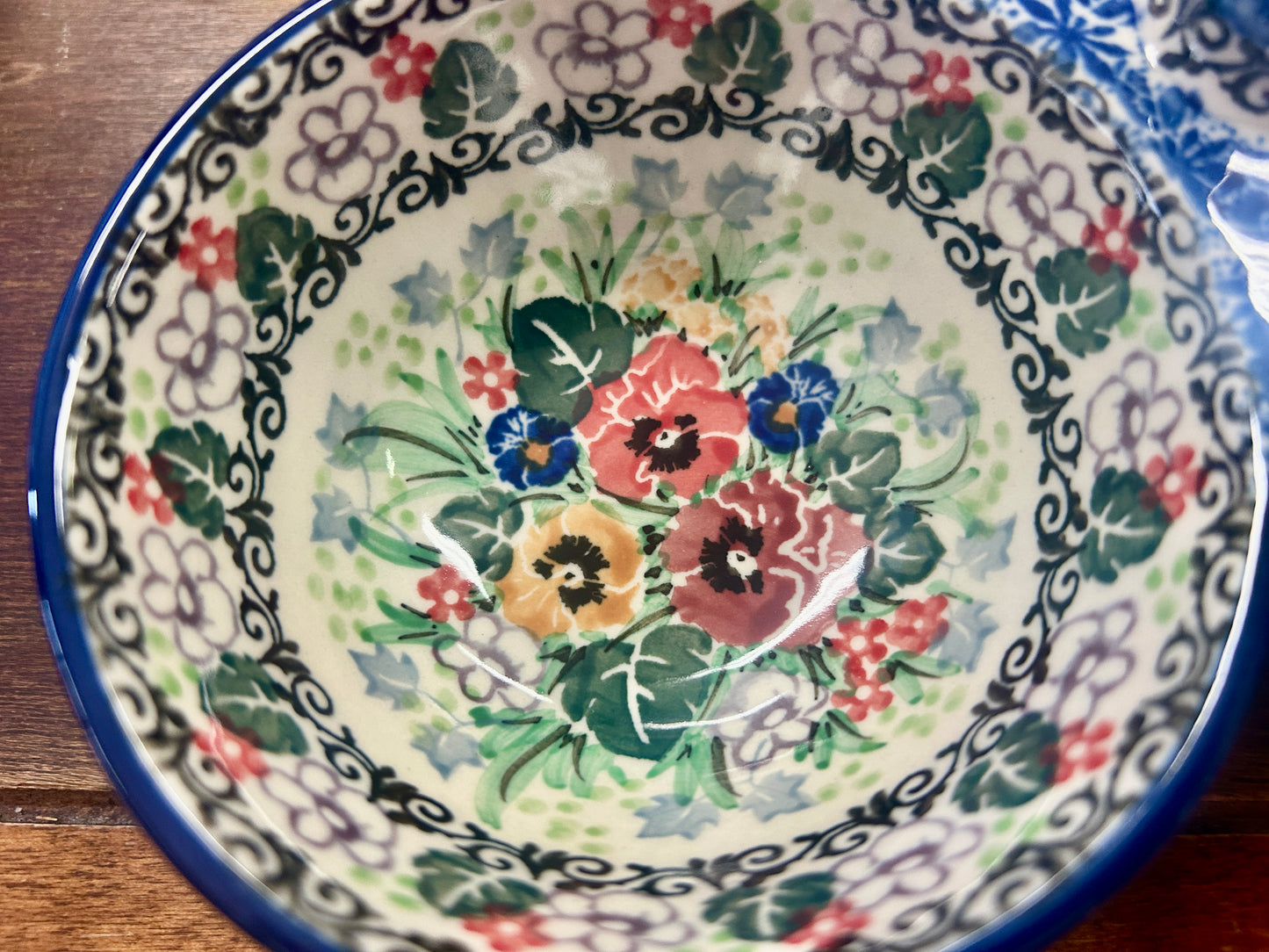 Multicolor UNIKAT Polish Pottery 3 Section, 10"