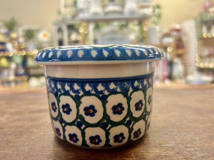 Blue & Green Boleslawiec Polish Pottery Butter Bell, 3"