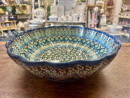 Multicolor UNIKAT Polish Pottery Serving Bowl, 10 1/2"