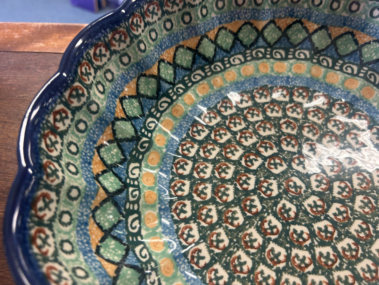 Multicolor UNIKAT Polish Pottery Serving Bowl, 10 1/2"