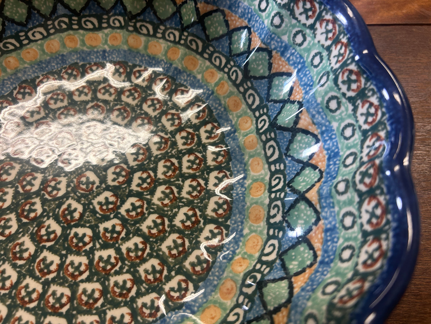 Multicolor UNIKAT Polish Pottery Serving Bowl, 10 1/2"
