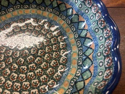 Multicolor UNIKAT Polish Pottery Serving Bowl, 10 1/2"