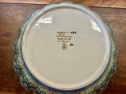 Multicolor UNIKAT Polish Pottery Serving Bowl, 10 1/2"