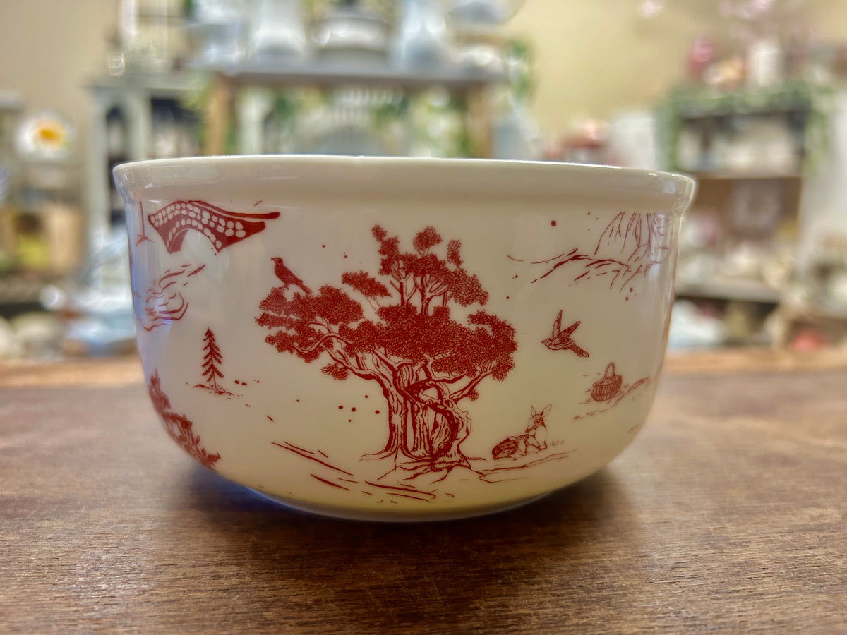 Red & white Grace Pantry Red Village Bowl, 5"