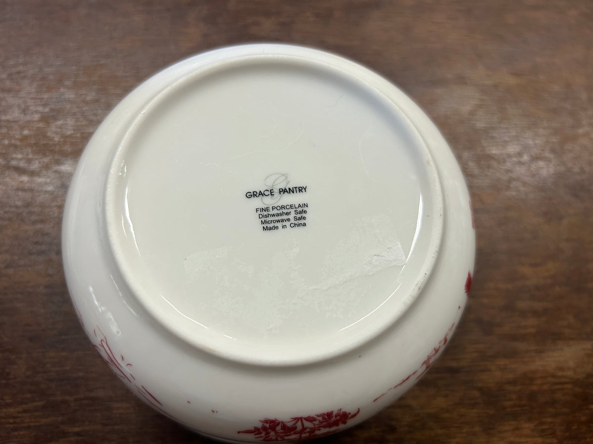 Red & white Grace Pantry Red Village Bowl, 5"