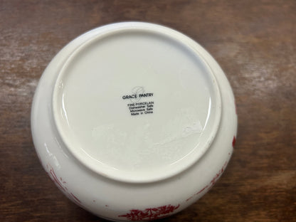 Red & white Grace Pantry Red Village Bowl, 5"