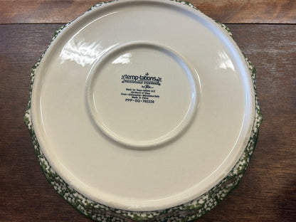 Red Green White Temptations Christmas Pie Plate w/ Lid, 9"