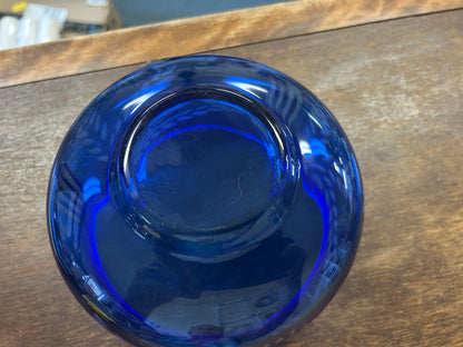 Blue Pervomaisky Glass Soviet Union Wheat Cobalt Bowl, 6"